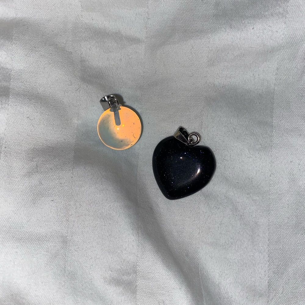 Opalite and Blue Sandstone Pendants